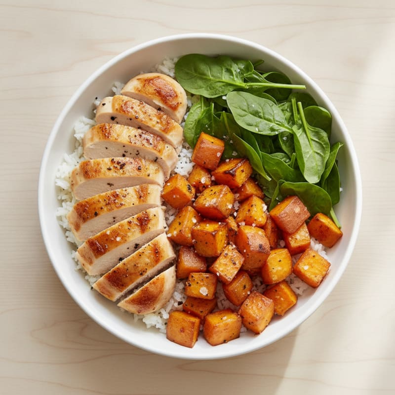 Roasted Chicken and Sweet Potato Bowl