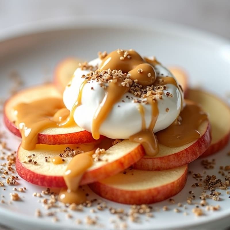 Fresh Apple Slices with Creamy Almond Butter and Crunchy Chia Seeds
