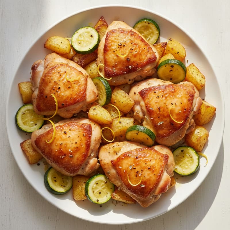 Lemon Herb Roasted Chicken Thighs with Vegetables