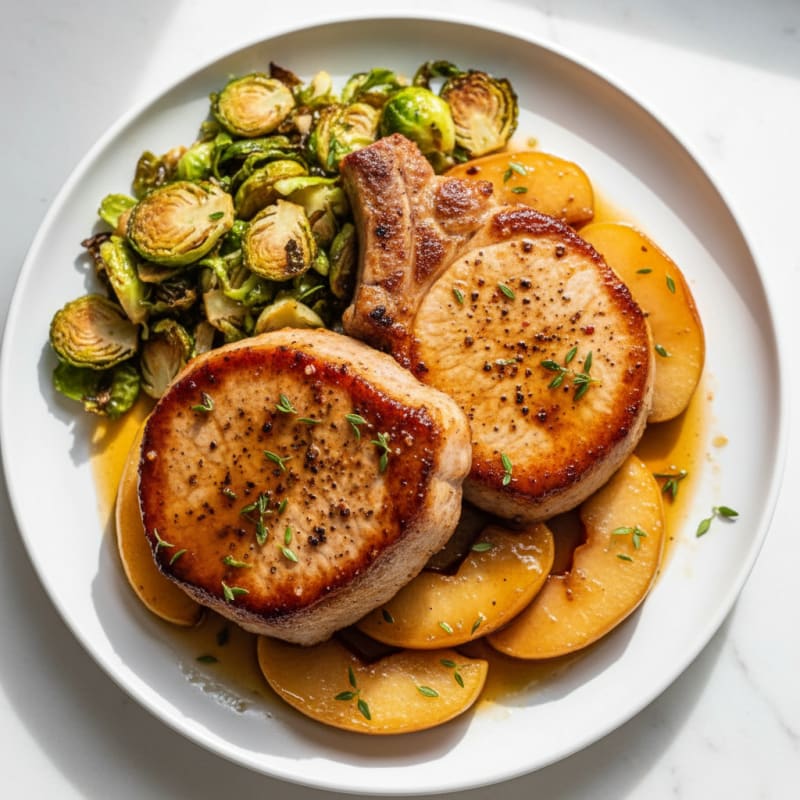 Pan-Seared Smoky Pork Chops with Apples