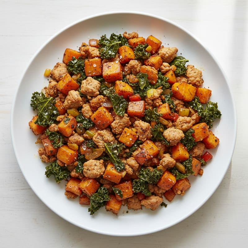 Caramelized Turkey and Sweet Potato Hash