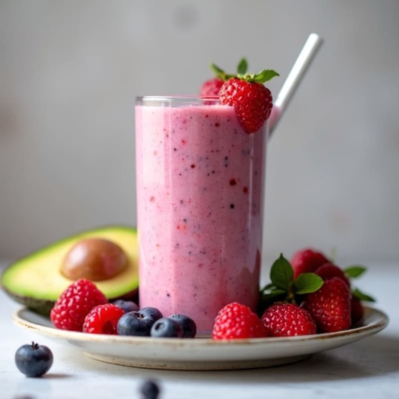 Creamy Triple-Berry Avocado Power Smoothie