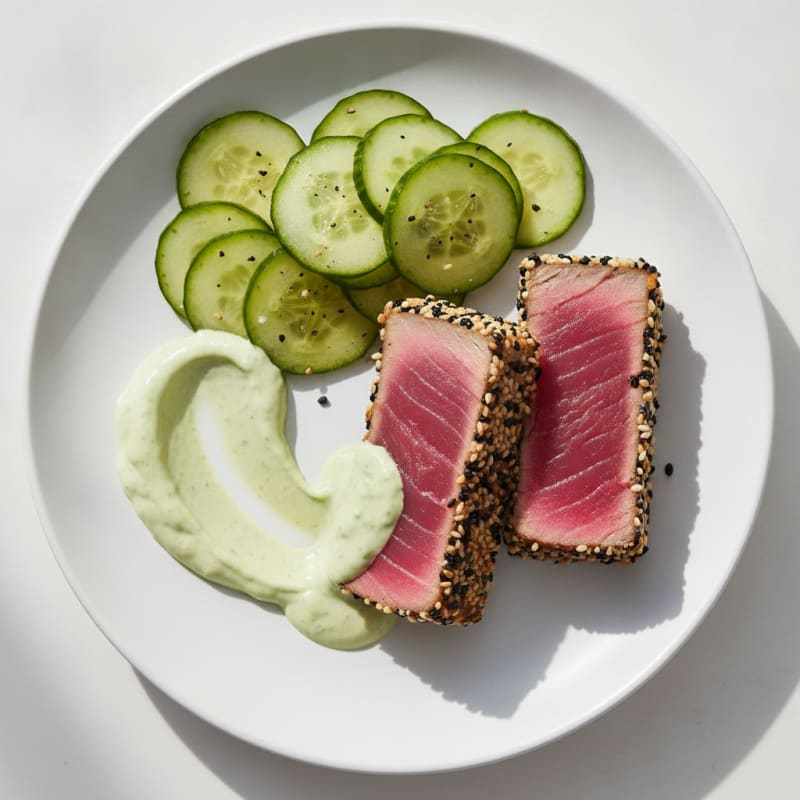 Pan-Seared Ahi Tuna with Wasabi Mayo