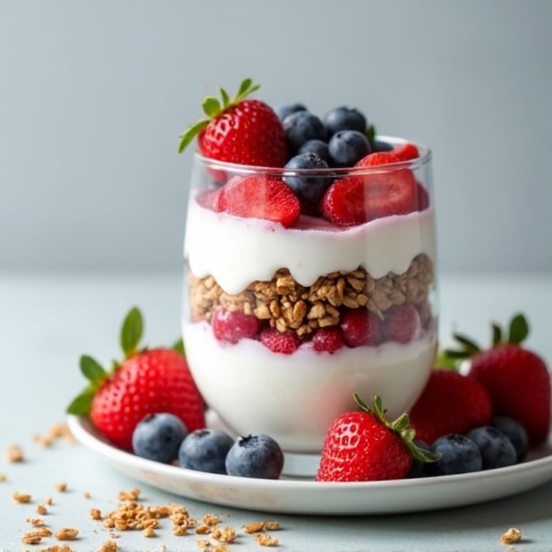 Creamy Greek Yogurt Parfait with Mixed Berries and Hemp Seeds