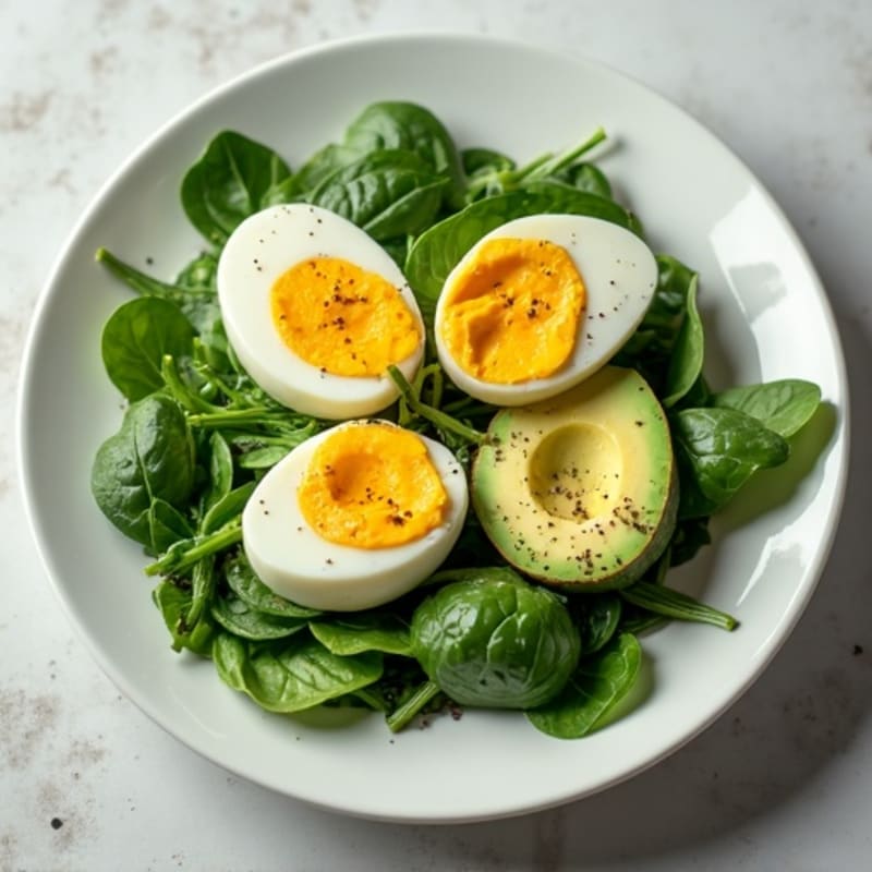 Boiled Eggs with Fresh Greens and Creamy Avocado