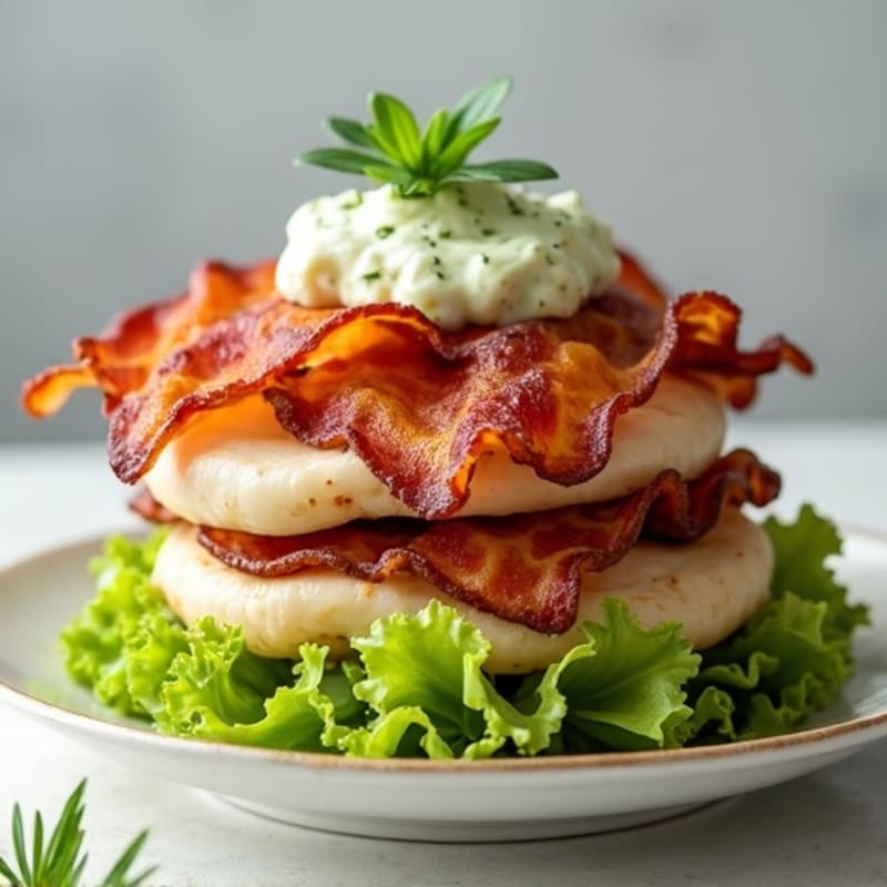 Crispy Turkey Bacon Lettuce Stack with Herb Aioli