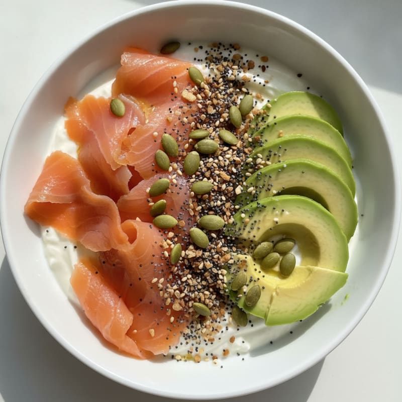 Creamy Greek Yogurt Bowl with Smoked Salmon and Avocado