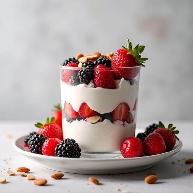 Greek Yogurt Protein Parfait with Berries and Almonds