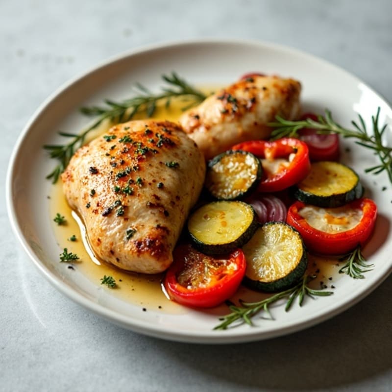 Herb-Roasted Chicken with Crispy Roasted Vegetables
