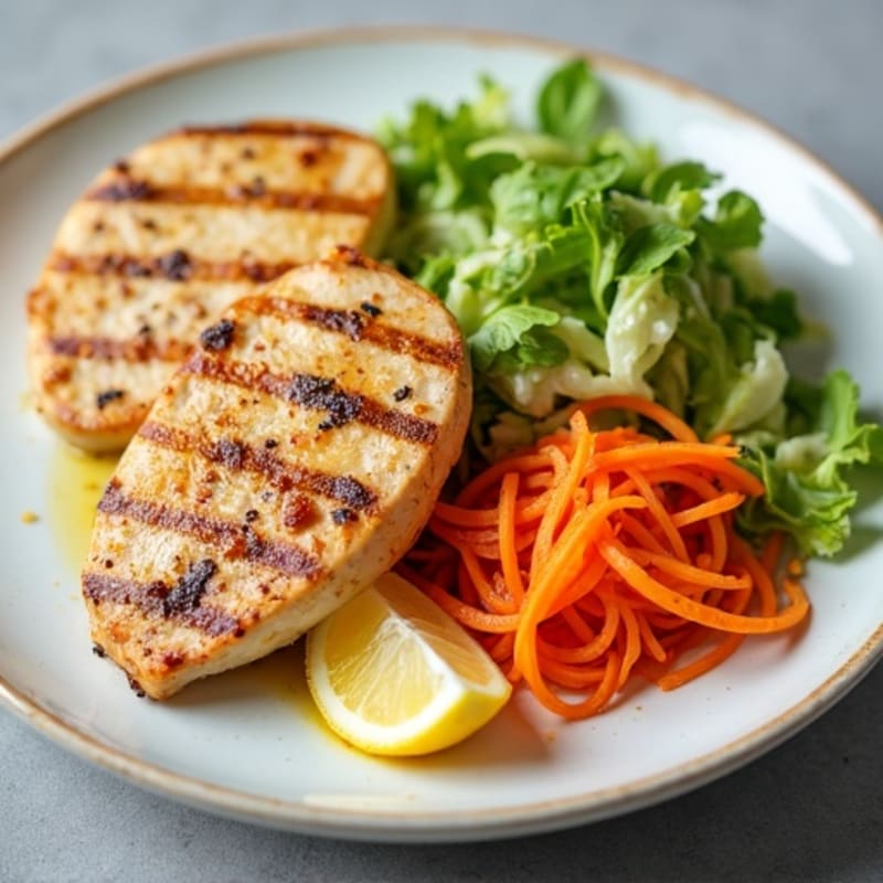 Grilled Chicken Breast with Crunchy Cabbage Slaw