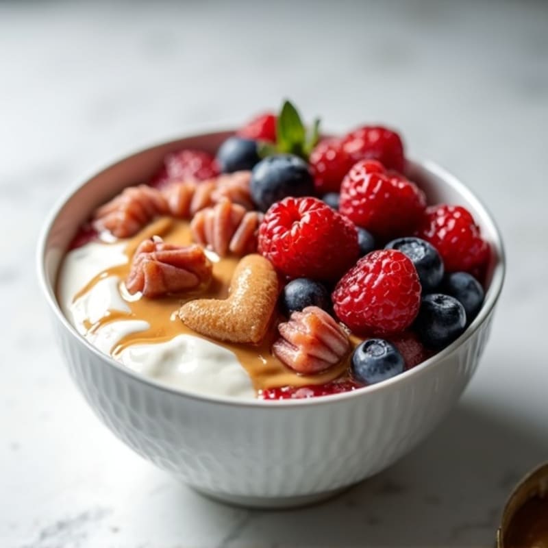 Greek Yogurt Protein Bowl with Mixed Berries and Almond Butter