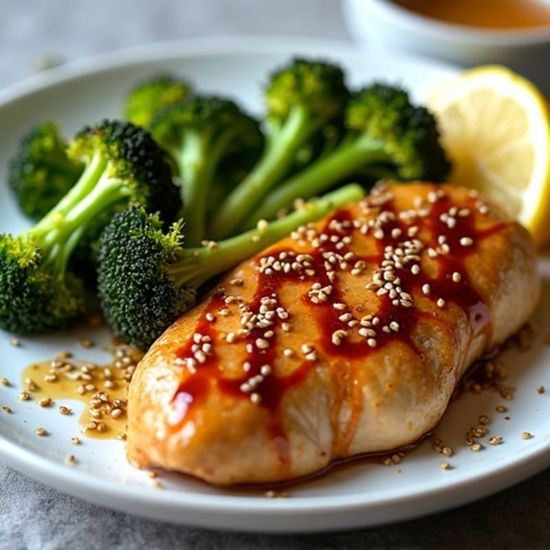 Pan-Seared Teriyaki Chicken with Roasted Broccoli