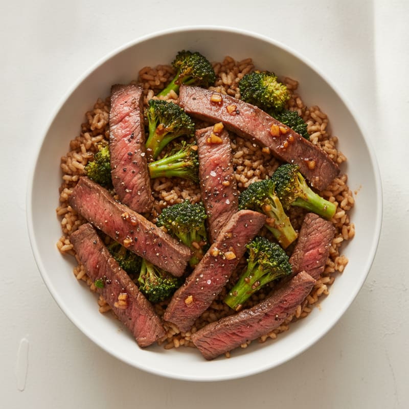 Garlic Beef and Broccoli Rice Bowl