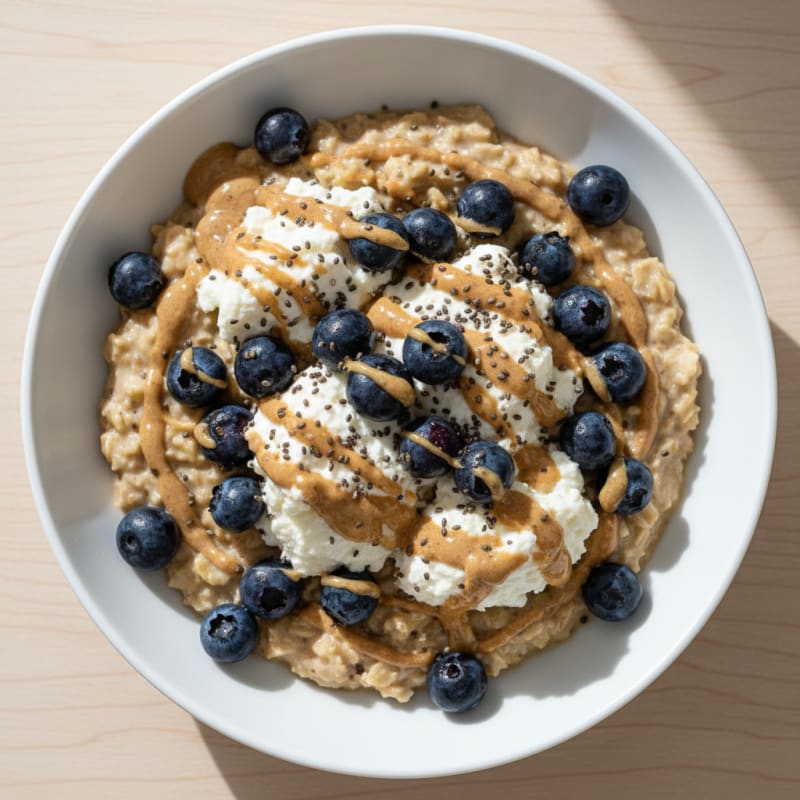 Cottage Cheese Blueberry Protein Oats