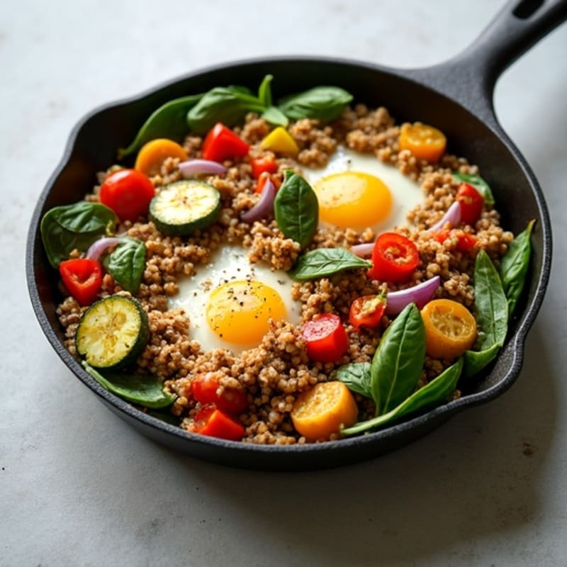 Ground Turkey and Roasted Vegetable Skillet