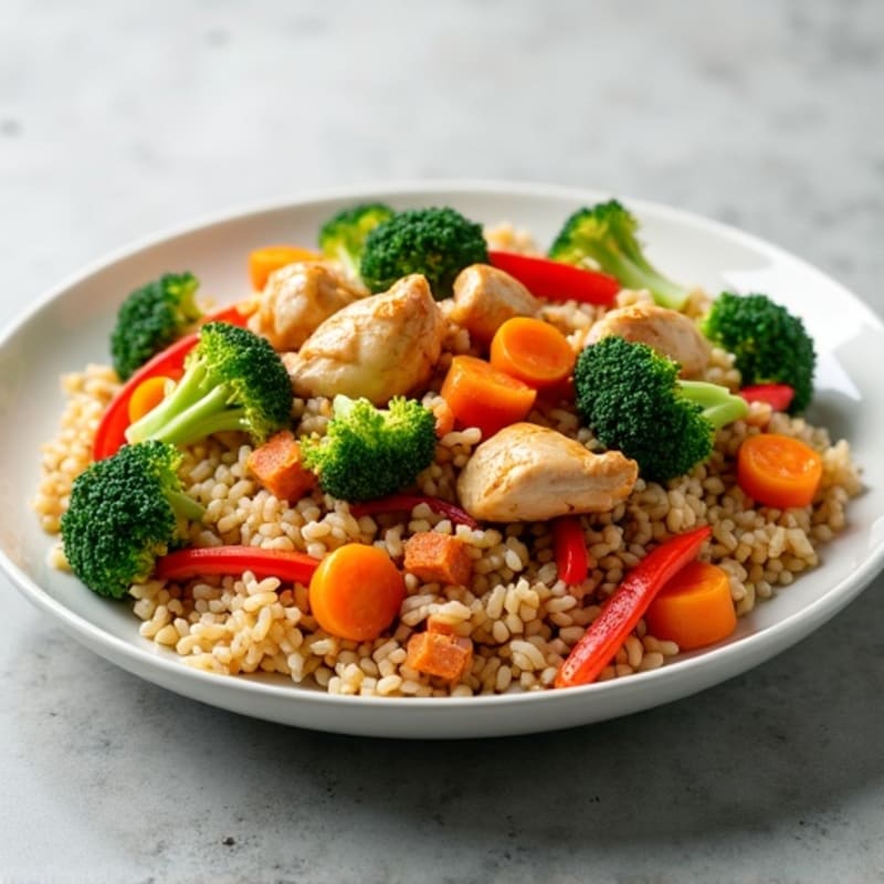 Healthy Chicken and Vegetable Brown Rice Stir-fry