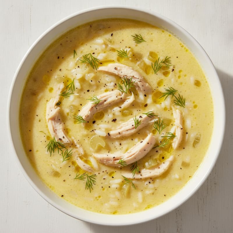 Avgolemono Chicken Rice Soup