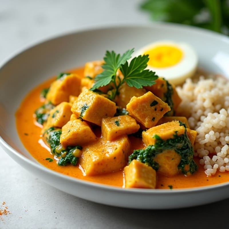 Creamy Coconut Tuna Curry with Fresh Spinach