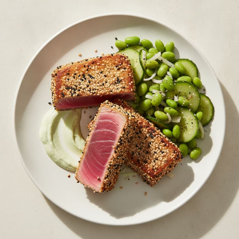 Pan-Seared Ahi Tuna with Wasabi Mayo