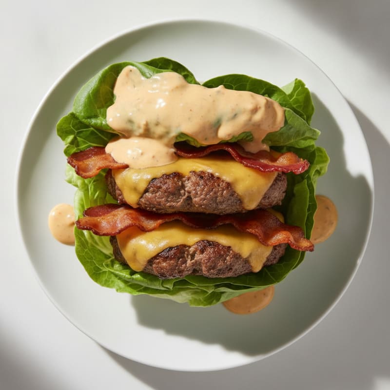 Double Bacon Cheeseburger with Secret Sauce