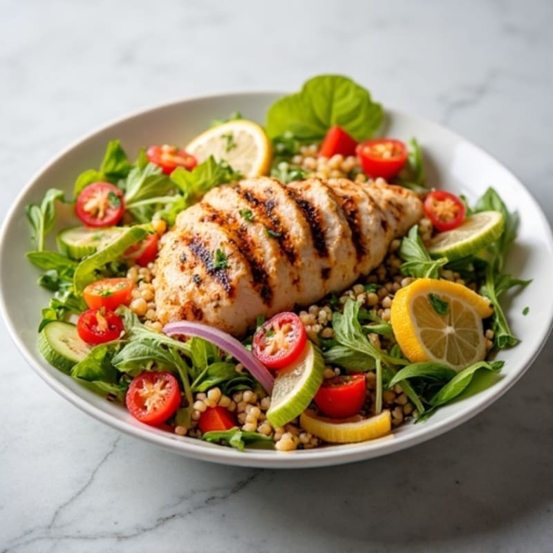 Grilled Chicken and Quinoa Salad with Crunchy Vegetables