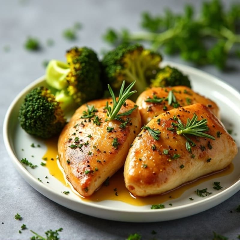 Herb-Roasted Chicken with Crispy Roasted Broccoli