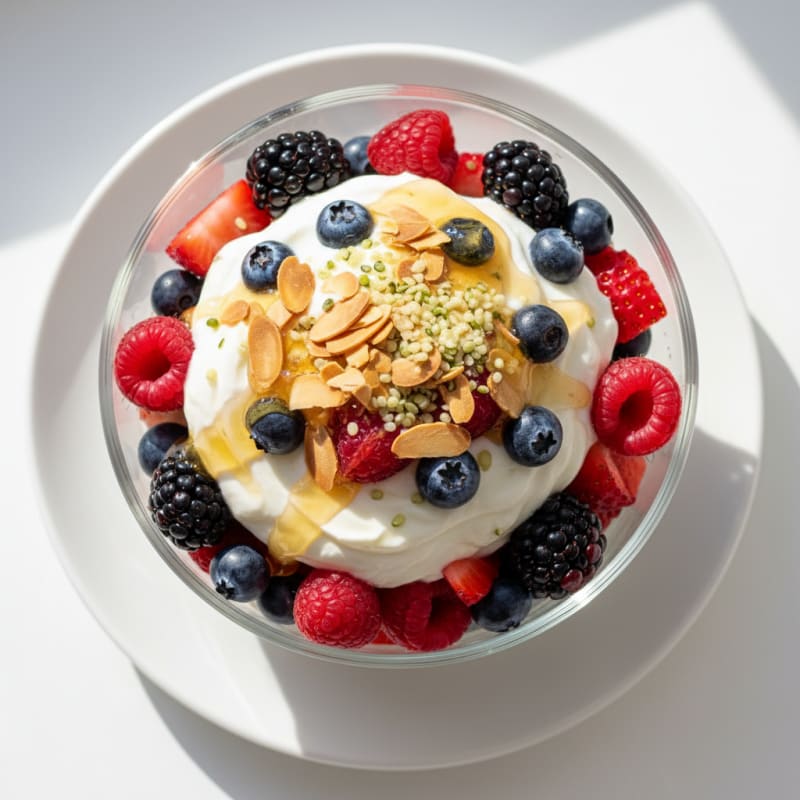 Creamy Protein Yogurt Parfait with Mixed Berries