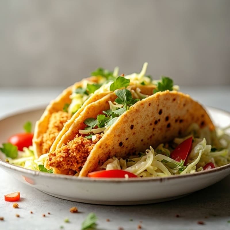 Crispy Chicken Tacos with Fresh Slaw