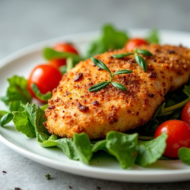 Crispy Spiced Chicken with Fresh Herb Salad