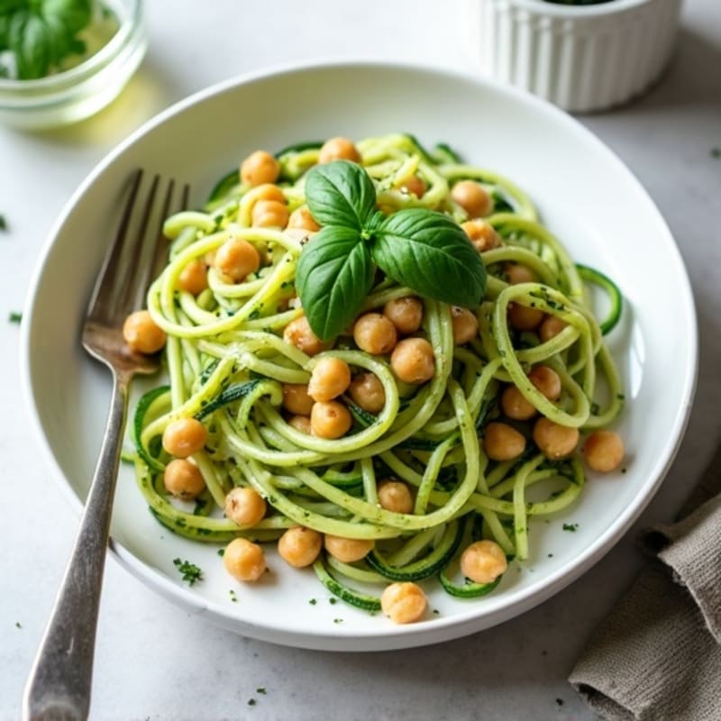 Creamy Cashew Pesto Zucchini Noodles