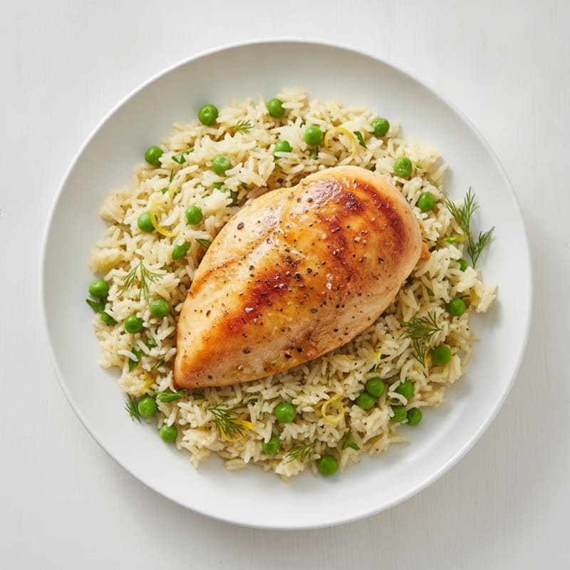 Lemon Herb Rice Pilaf with Roasted Chicken