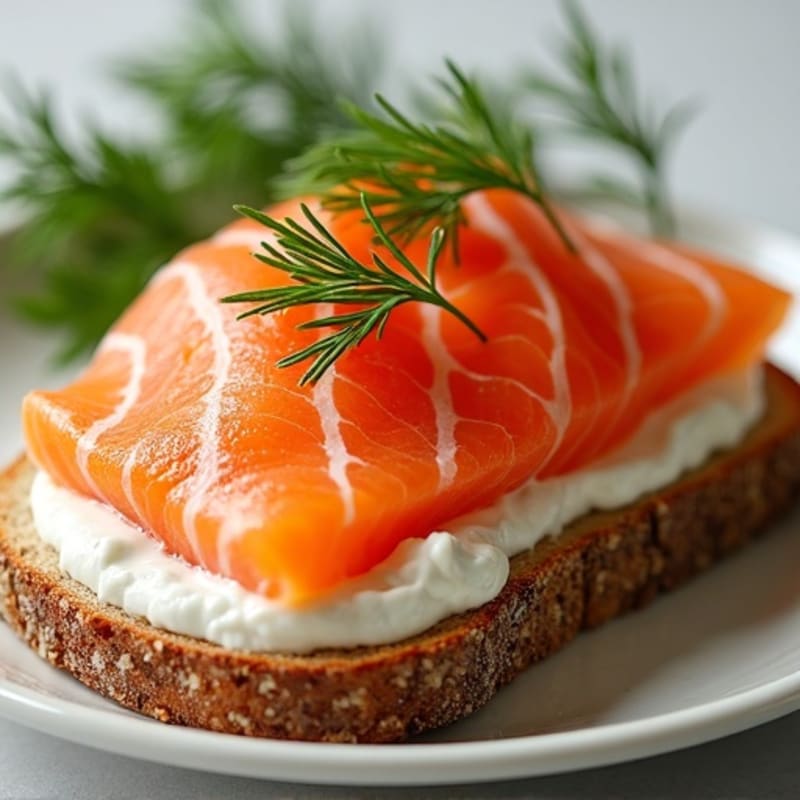 Smoked Salmon with Creamy Dill Spread and Crispy Whole Grain Toast