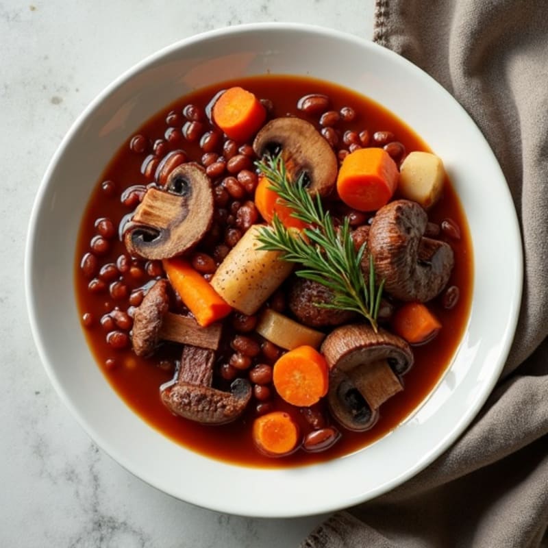 Hearty Mushroom and Red Wine Stew with Root Vegetables