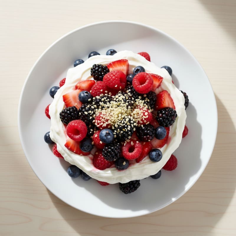 Greek Yogurt Protein Parfait with Mixed Berries