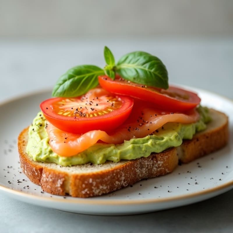 Creamy Avocado and Fresh Tomato Sourdough Toast
