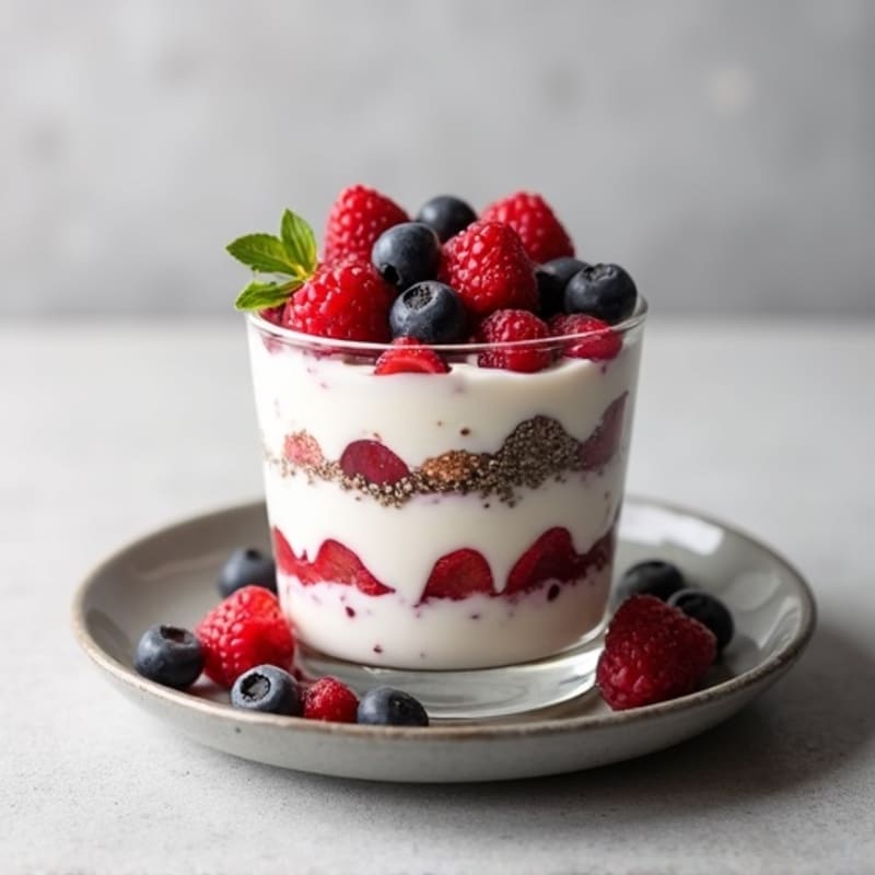 Greek Yogurt Protein Parfait with Chia and Mixed Berries