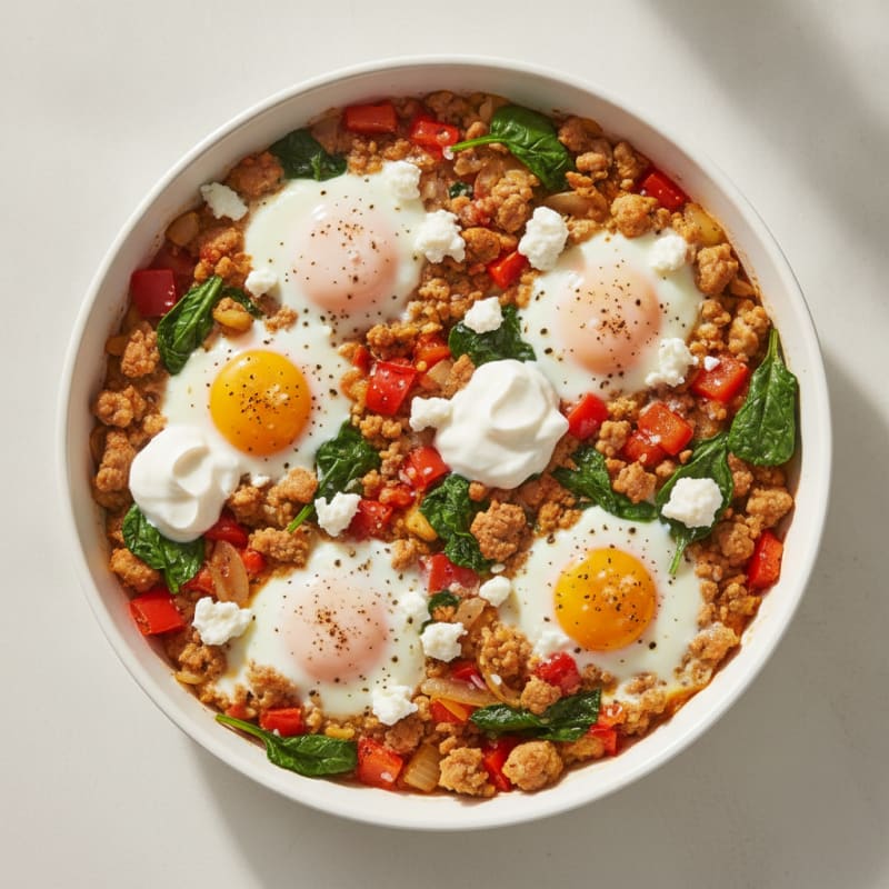 Baked Eggs and Vegetable Skillet