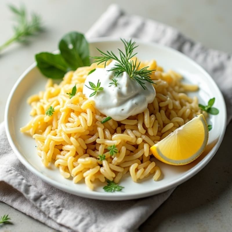 Creamy Lemon Herb Orzo with Greek Yogurt