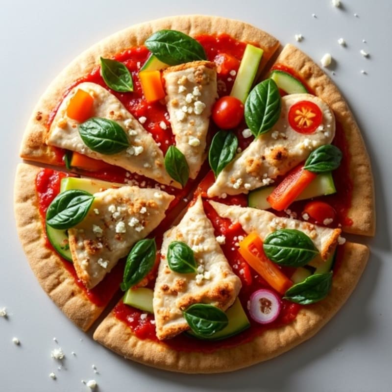 Crispy Whole Wheat Chicken and Veggie Pizza