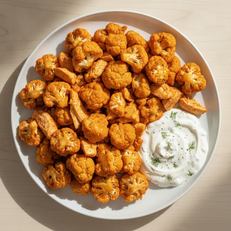 Buffalo Cauliflower Bites with Ranch Dip