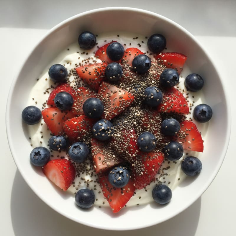 Greek Yogurt with Fresh Berries and Chia Seeds