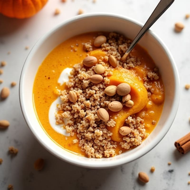 Creamy Pumpkin Spice Protein Bowl with Toasted Pepitas