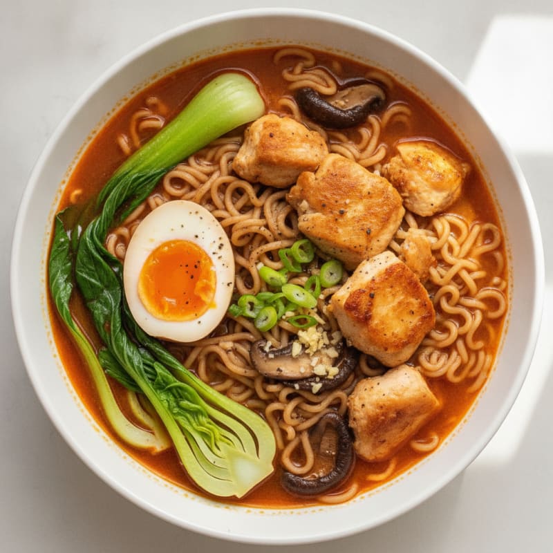 Sriracha Chicken Ramen Soup