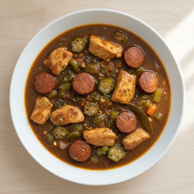 Spicy Creole Chicken and Sausage Gumbo