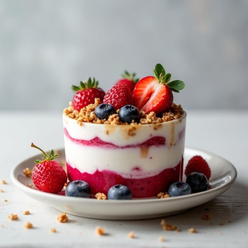 Greek Yogurt Protein Parfait with Mixed Berries