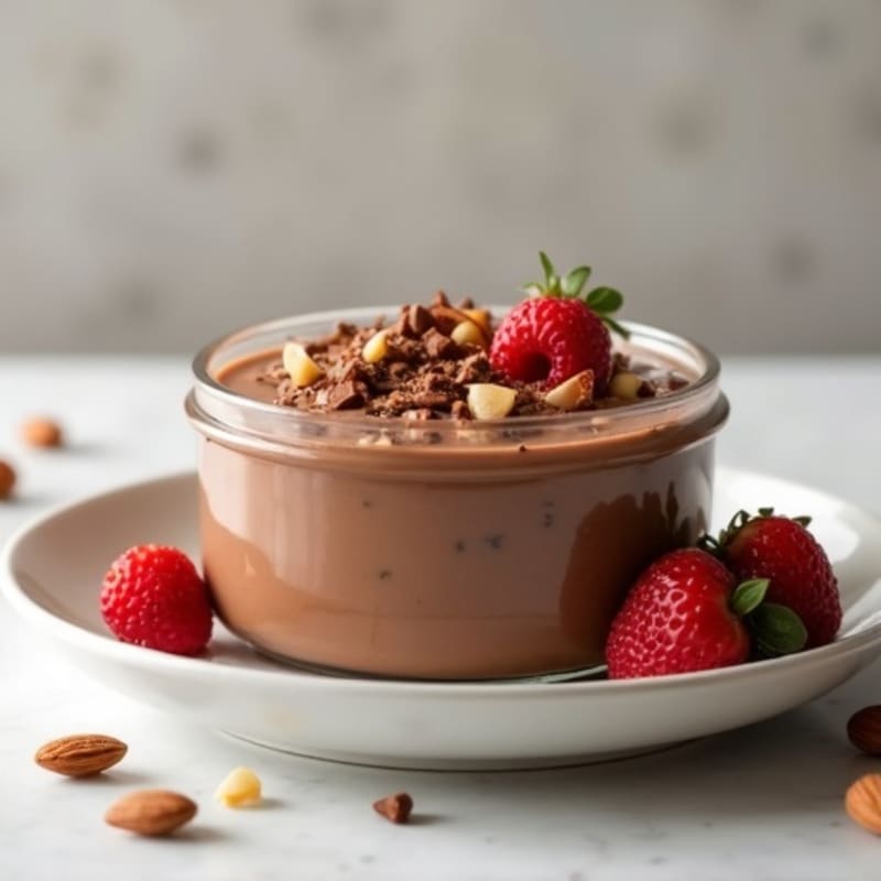 Creamy Chocolate Protein Pudding with Almonds