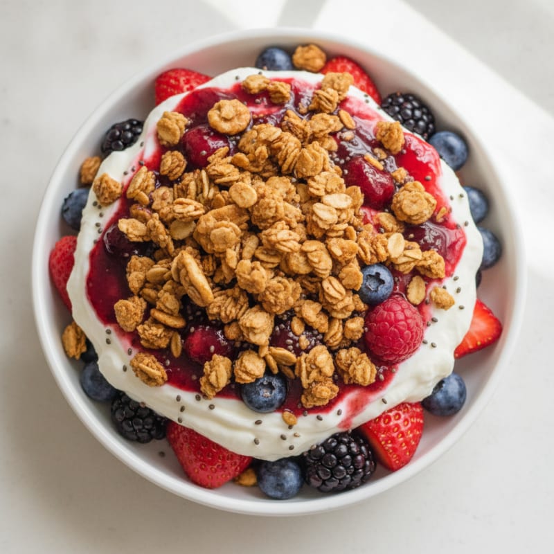 Creamy Greek Yogurt Protein Parfait with Mixed Berries