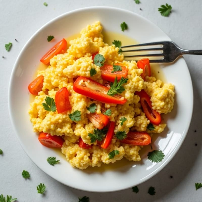Fresh Bell Pepper and Egg Scramble