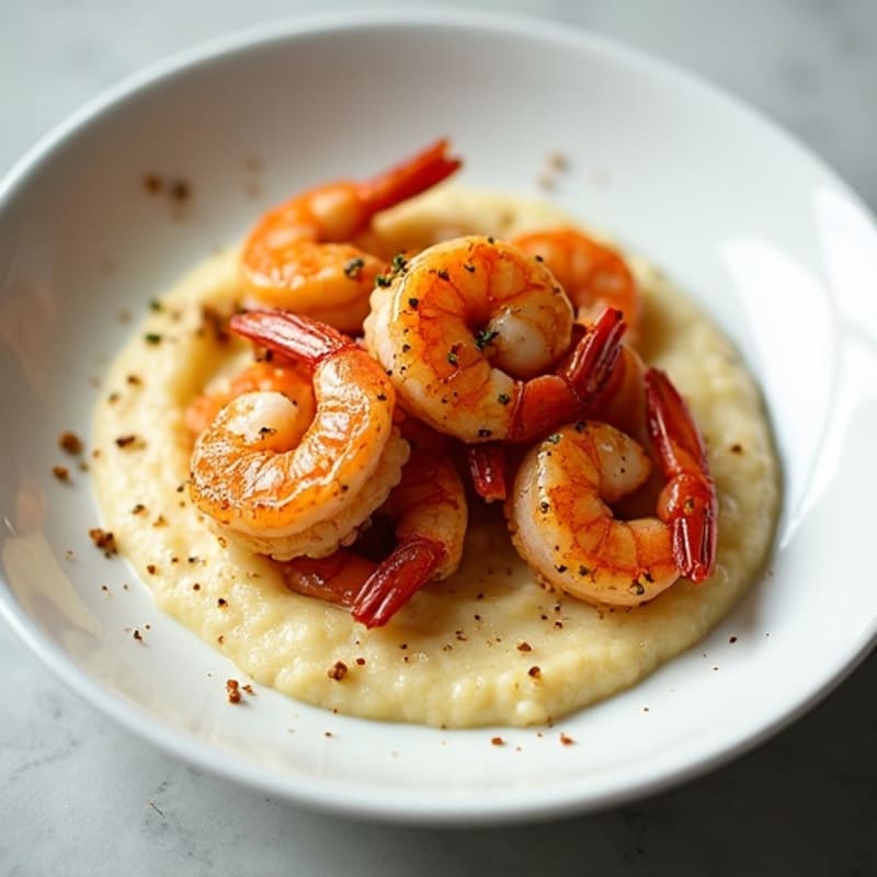 Pan-Seared Shrimp with Smoky Spices and Creamy Cauliflower Grits
