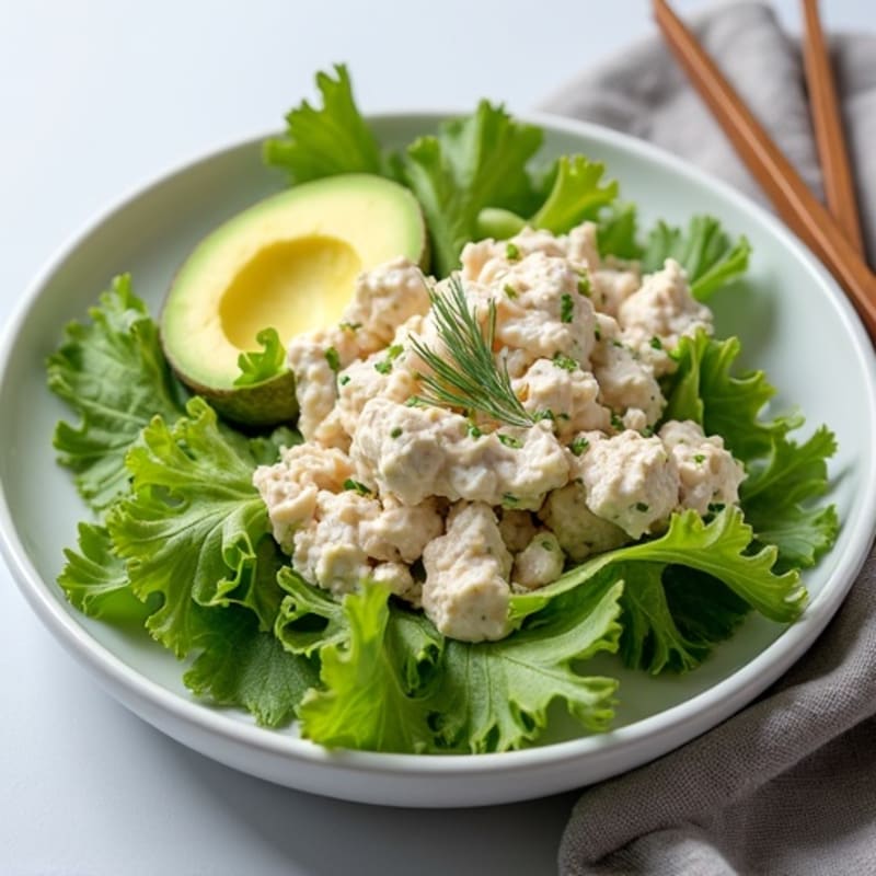 Creamy Dill Tuna Salad with Crunchy Celery and Fresh Greens